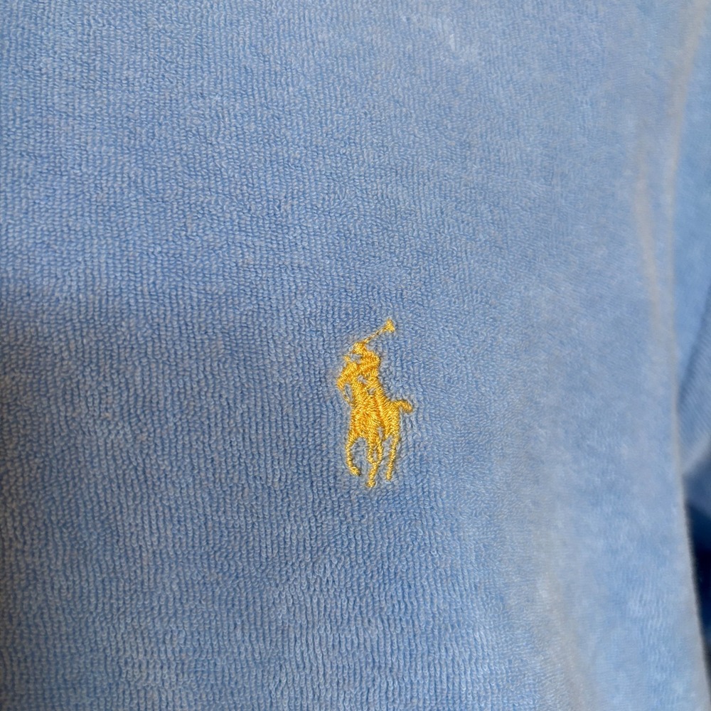 Polo Ralph Lauren Toweled Polo Shirt Heavy Cotton Logo Golf Men's Sz XXL Blue